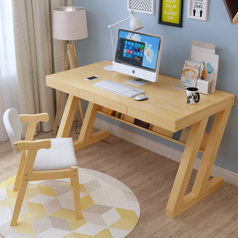 Solid Wood Computer Desk Desktop Office Desk Book Room Bedroom Home Lift Learning Table Economy Type Modern Brief