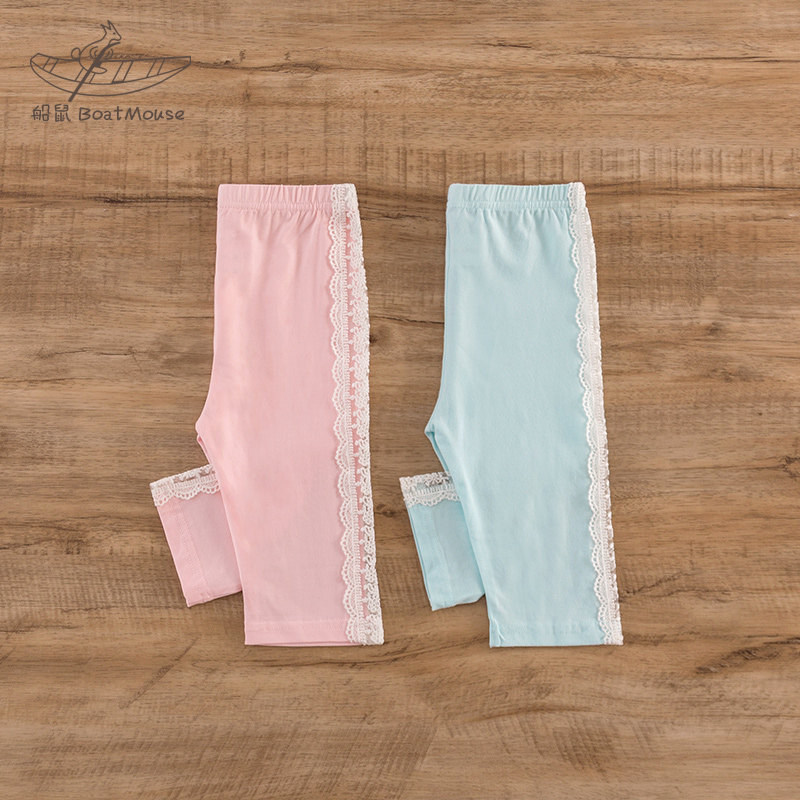 Boat rat girl inside lap pants summer thin side body lace baby pants children 50% pants