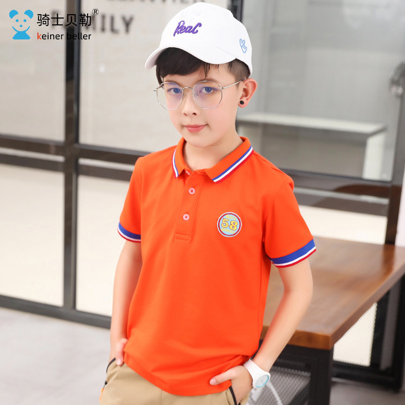 Children's clothing 2022 new boy short sleeve T-shirt Summer turnover polo shirt Children Korean version T-shirt CUHK Scout half sleeve