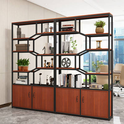 Iron art living room porch partition cabinet screen wine cabinet one double-sided hall display stand simple multi-layer floor-to-ceiling bookshelf
