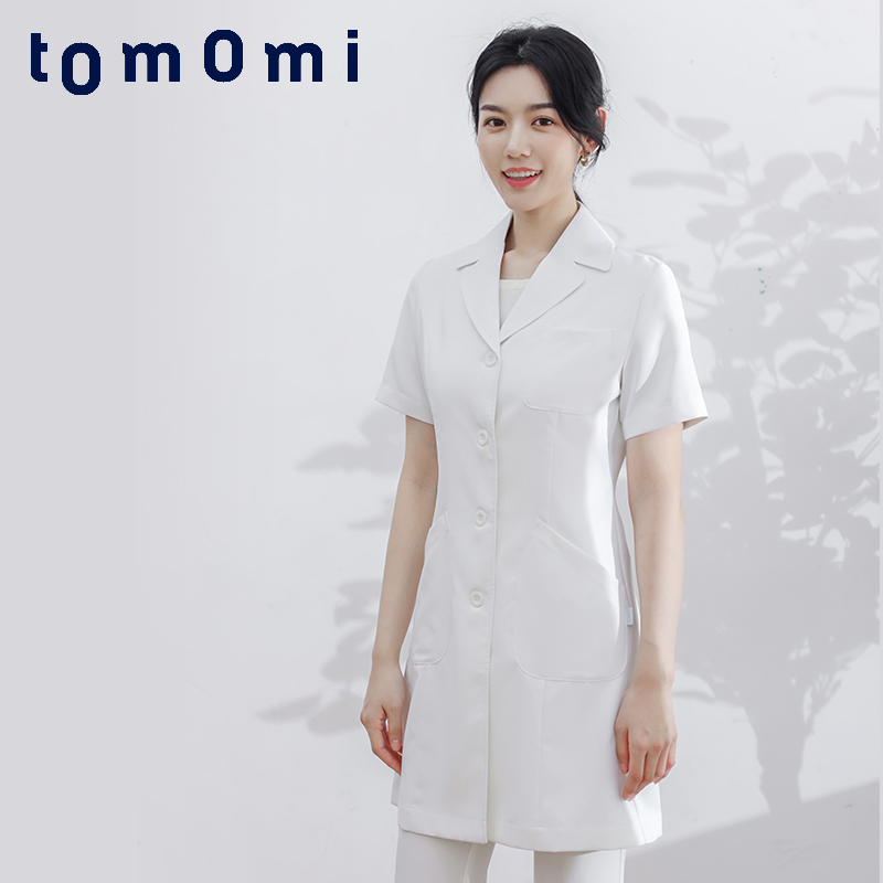 Chengda Zhimei Doctor's Uniform Summer Short-Sleeved White Coat Japanese-Style Female Nurse Uniform Lab Coat Pharmacy Hospital Work Uniform