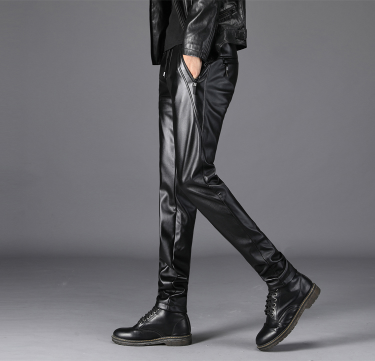 Quần da nam cộng với nhung Slim 2018 mới mùa đông xe máy dày chống gió cưỡi ấm chân đầu máy quần quần thể thao nam