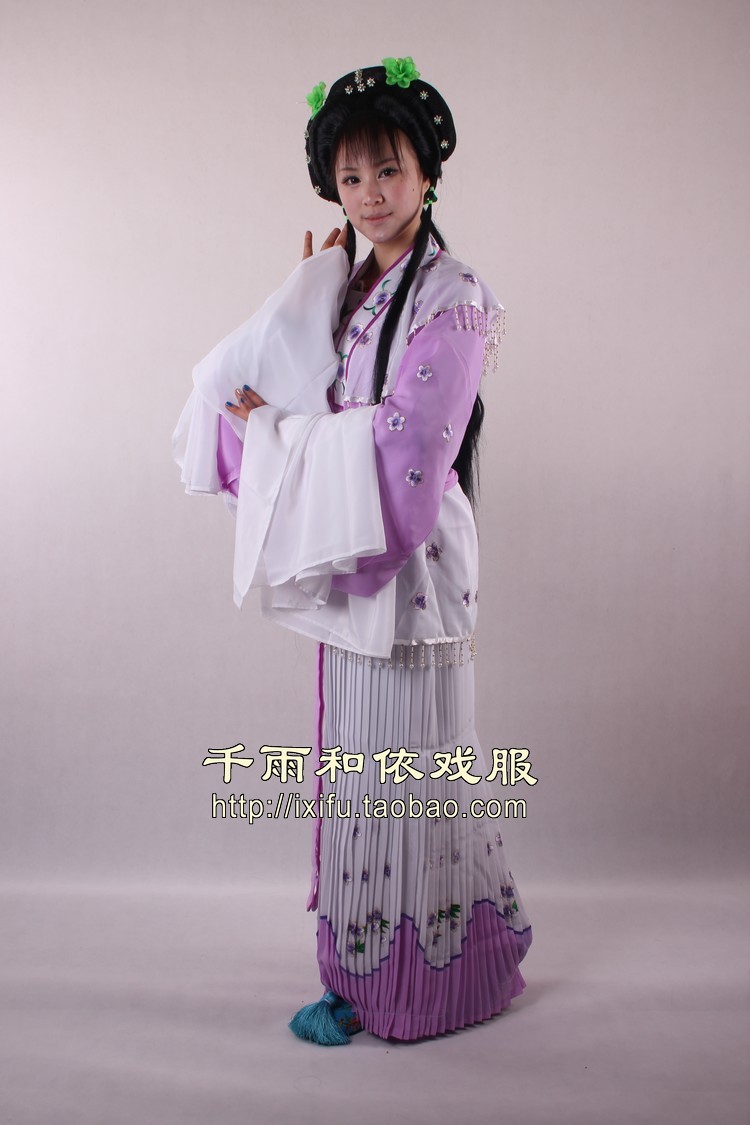 The Fudan clothes Huangmei Opera The more drama Fudan costumes costumes to write the real Miss Costume Show Costume 288 Pale Purple