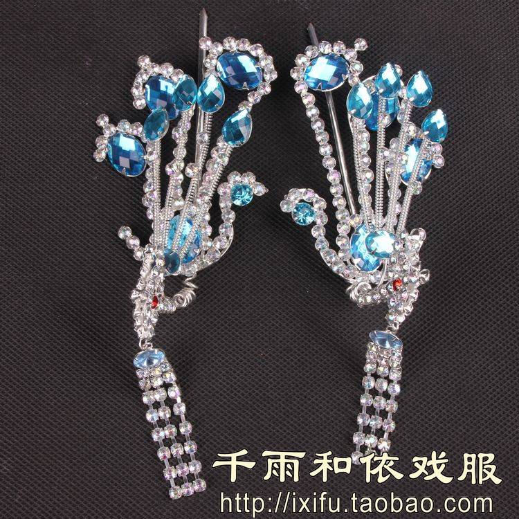 Wooden Diamond Phoenix Theatre Supplies Yue Opera Beijing Opera for Sale Water Opera Bag Headgear Single Bald Face