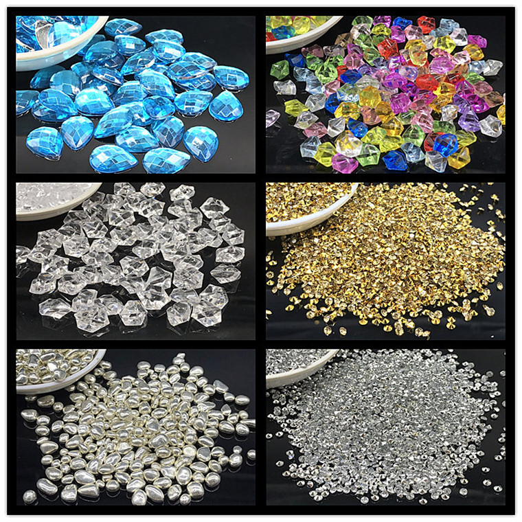 Decorative Painting Crystal Porcelain Painted Aluminum Alloy Frame Accessories Natural Crystal Gravel Baking Porcelain Acrylic Carra Ice glass drill