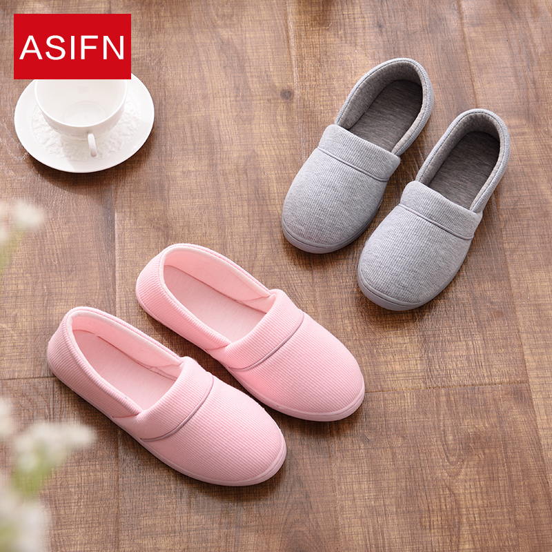 Autumn and winter days Thin Moon Shoes Bag Heel Soft Flat-bottomed Maternal Postpartum Anti Slip Cotton Slippers Women Indoor Breathable Cotton Shoes