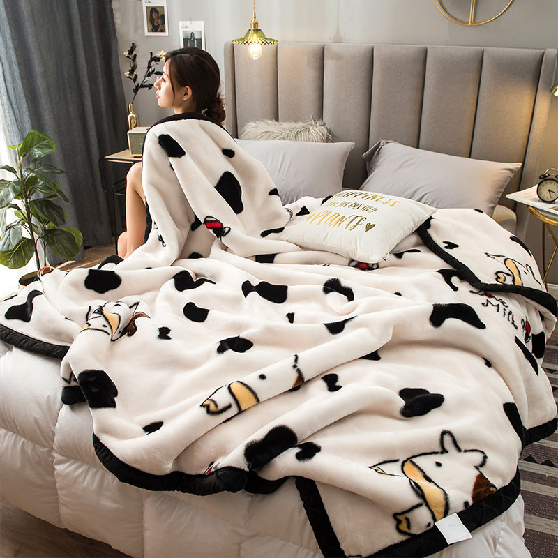 Coral wool blanket spring and autumn sheet sheet sheets bedroom office single-person carpet student dorm thickening blanket in winter