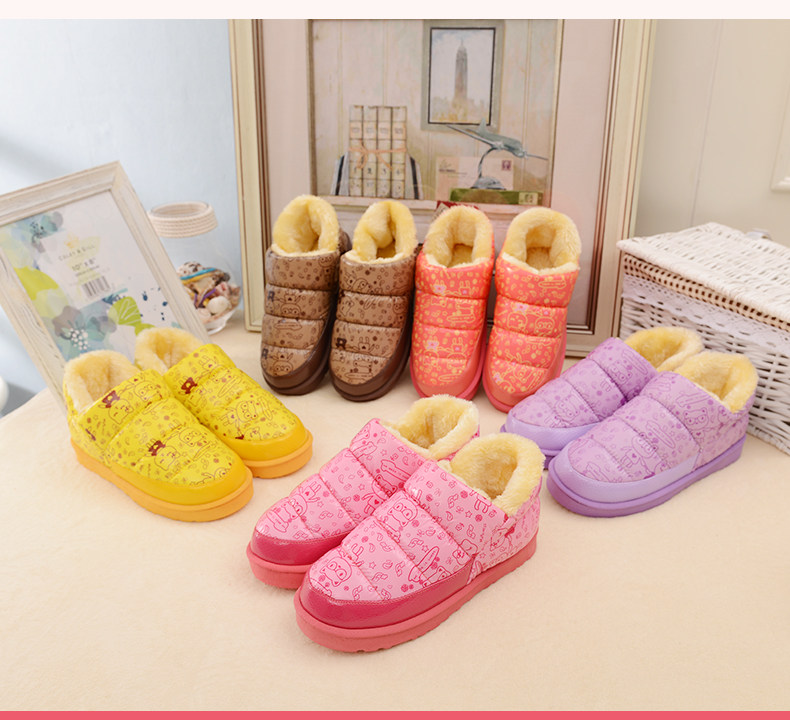 Pantoufles enfants en suède pour hiver - semelle autre - Ref 1005575 Image 12