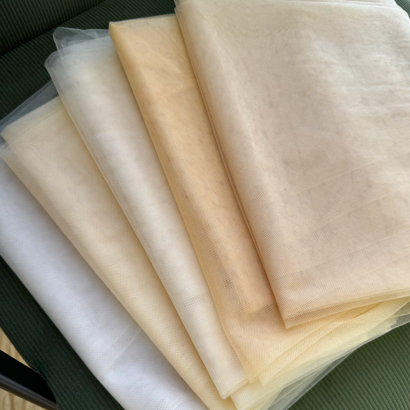 High-End Invisible Nude White Skin-Colored Mesh Fabric for Wedding Dresses, Shoulder Sleeves, Chest Thin Invisible Mesh