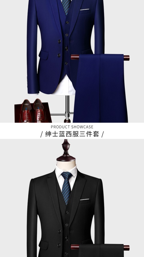 Royal blue hai khóa chống nhăn miễn phí ủi công ty phù hợp với chuyên nghiệp phù hợp với nam xu hướng tốt nhất nhóm người đàn ông kích thước lớn phù hợp với một bộ đồ áo vest nam cao cấp