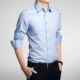 Tây Tạng màu xanh bó sát kinh doanh áo sơ mi dài tay giản dị 5XL size lớn phiên bản Hàn Quốc của người đàn ông tự trồng bông không áo áo sơ mi nam cao cấp hàng hiệu