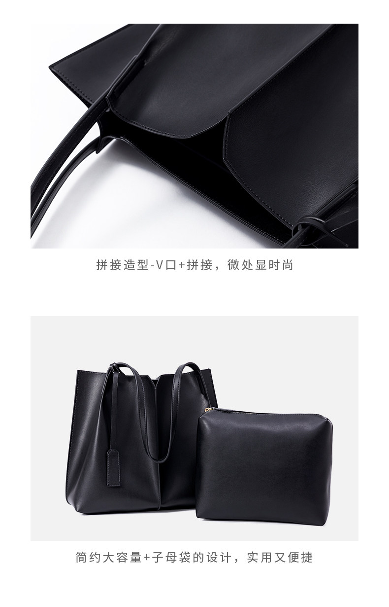 茵曼 大容量托特包 通勤手提包 图25