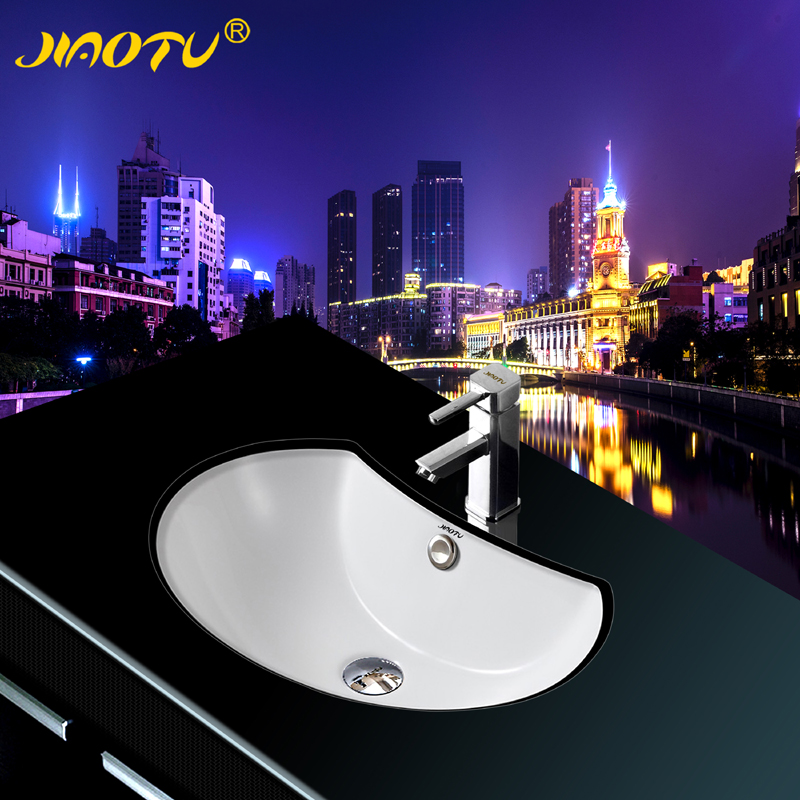 Pride Rabbit half moon shaped stage Basin Ceramic Embedded Peach Heart-shaped Washbasin home Terra basin Alien washbasin Basin Face Basin
