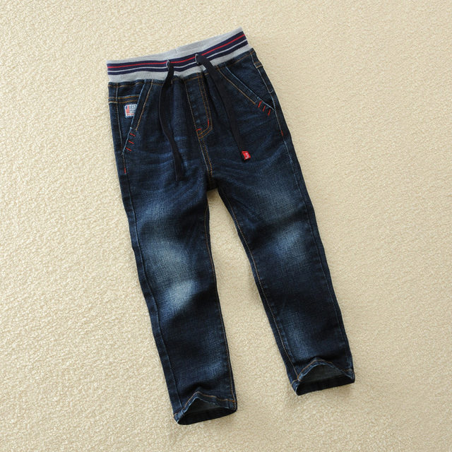 Boys' jeans spring and autumn soft 7 summer trousers 8 loose 9 straight 10 thin 6 boys 12 years old summer trousers