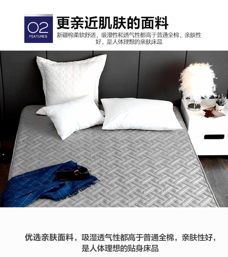 Giường bông Khăn trải giường bằng vải bông một mảnh Simmons bảo vệ chống trượt Vỏ nệm gạo 1,8m Ga phủ giường