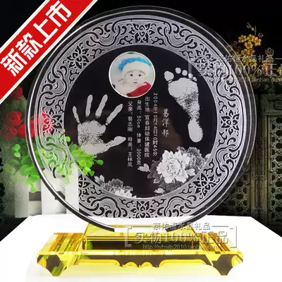 New high-end baby hands and feet printed souvenirs Crystal booth infant creative gifts free lettering photos