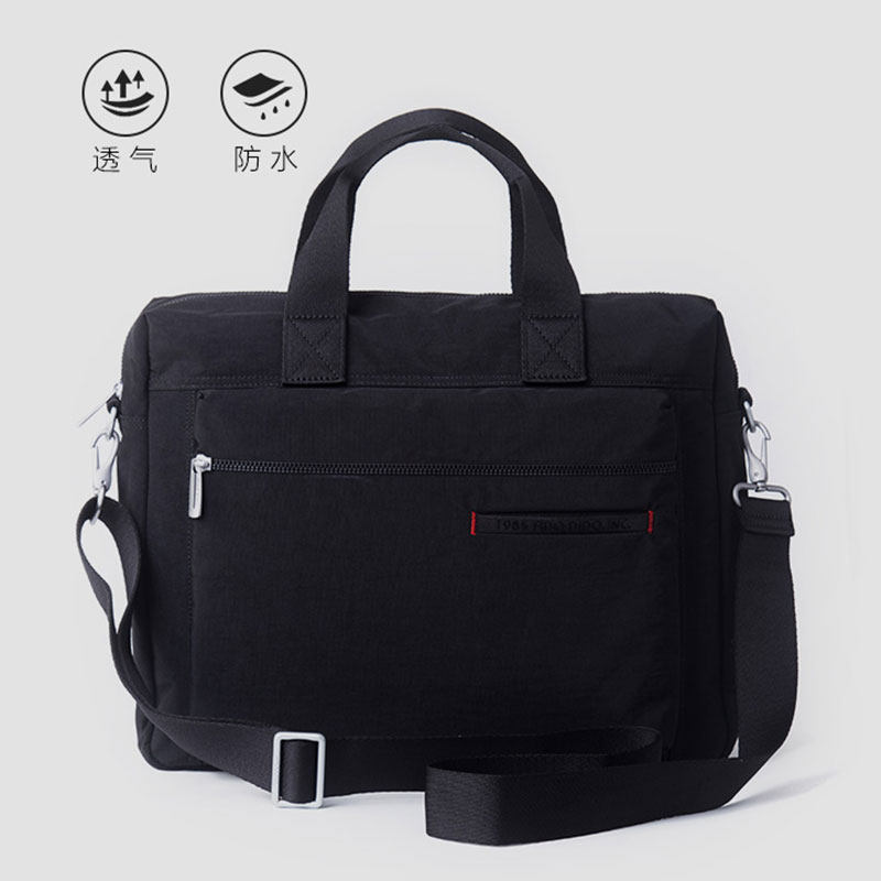Fidudo Men's Business Casual Nylon Handbag Official Document Computer Bag Solid Color Men's Canvas Single Shoulder Oxford Spinning