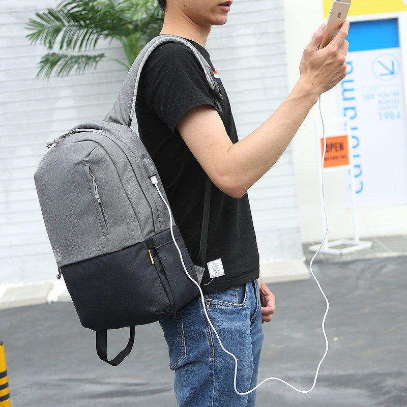 Fido Didu backpack large capacity fashion men travel casual trend Oxford cloth rechargeable waterproof men's backpack