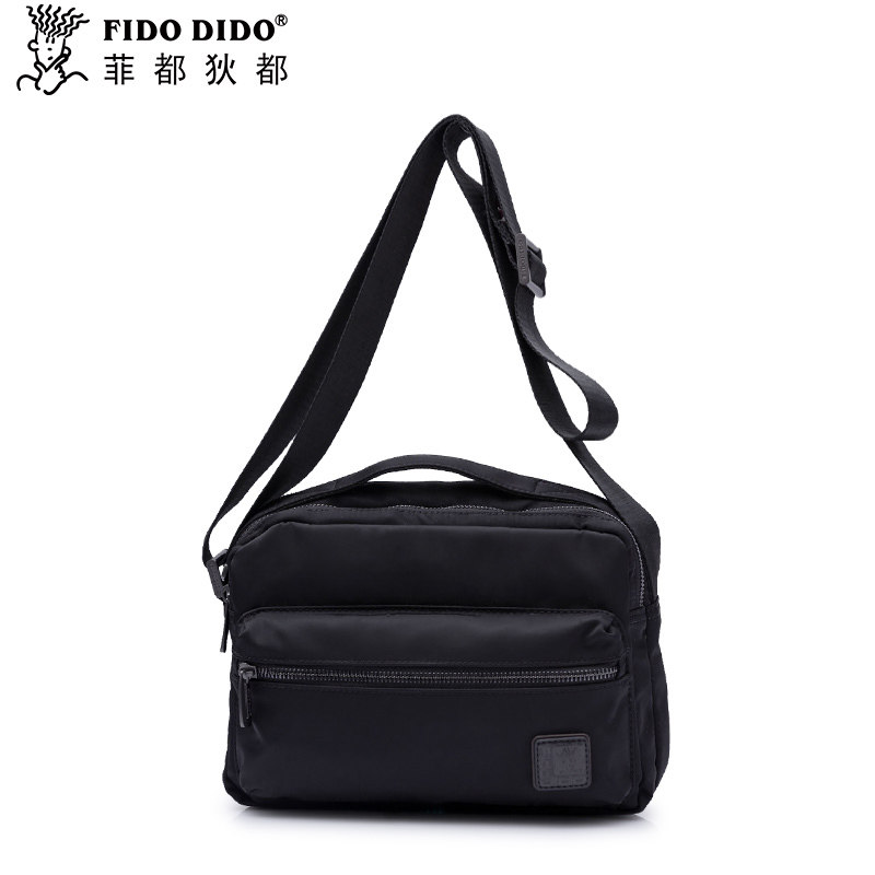 Fidudo casual nylon men's shoulder bag retro solid color Oxford cloth portable slung men's bag horizontal shoulder bag