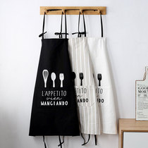 Nordic wind cotton linen apron Home Oil-proof kitchen apron restaurant coffee shop bakery work gown