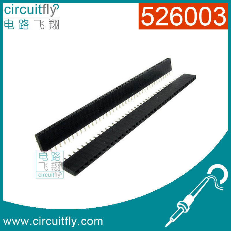 526003 Single row seat single row female socket 40 feet 40 holes spacing 2 54mm