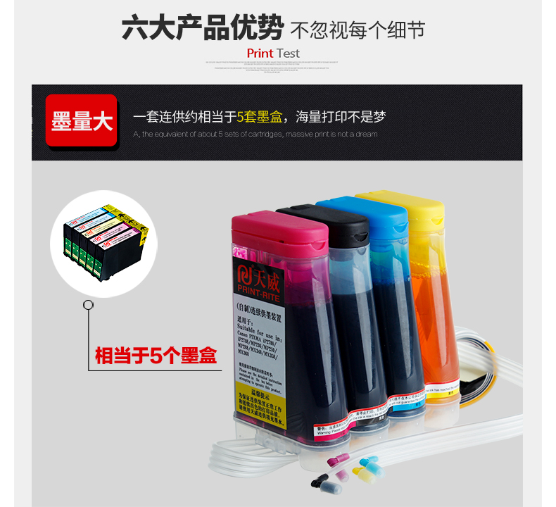 Tianwei áp dụng Canon MG2580S cho máy in mực IP2880 IP2780 MP288 TS3180 Máy in phun màu Máy ảnh đa chức năng ảnh ngay cả khi không có hộp mực - Phụ kiện máy in