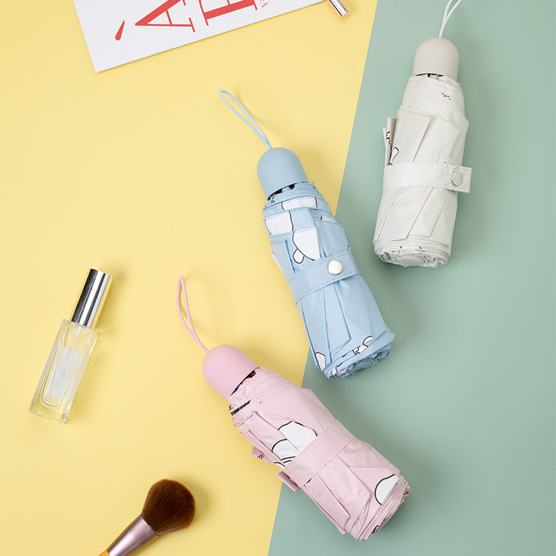 Sun-shade sun protection against UV-folding umbrellas sshading teenage girl's heart small portable sunny and rain dual-use 5-fold umbrella