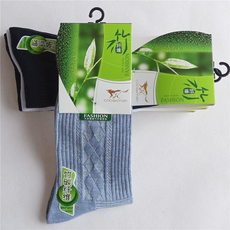 Tất dày nam mùa thu và mùa đông, vớ sợi tre khử mùi kháng khuẩn, vớ cotton cao cấp, bọc riêng