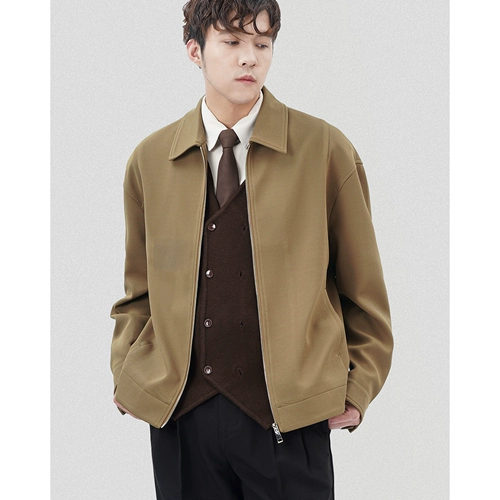 Мужская демисезонная осенняя японская весенняя короткая куртка с молнией для отдыха, облегающий крой