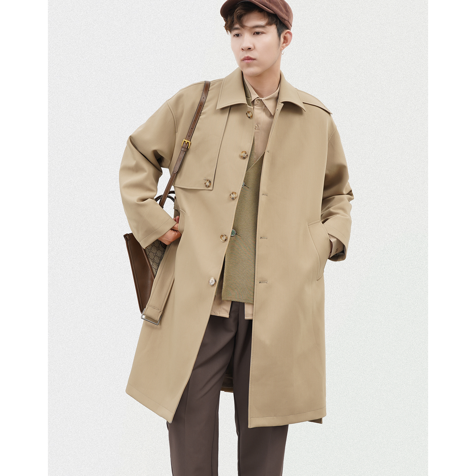 Balmacken 2022 Spring Autumn Season Medium Long Version Wind Clothes Men Design High Tide Relaxation Handsome Men's Jacket