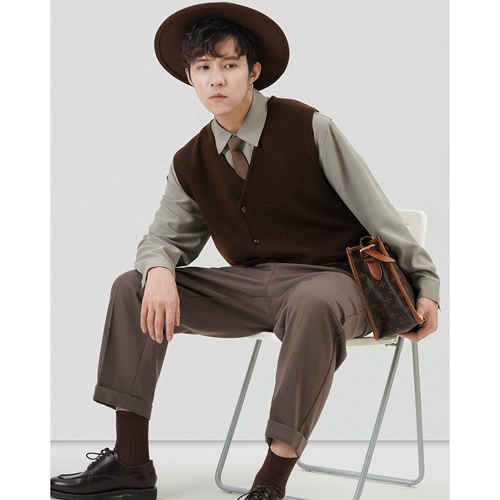 Шерстяной ретро демисезонный жилет без рукавов для отдыха для влюбленных