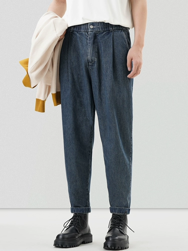 Ретро демисезонные трендовые эластичные прямые свободные джинсы, штаны для отдыха, свободный прямой крой