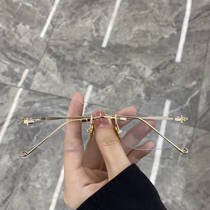 2020 new wave Han version anti-blue light free frame flat mirror female round face mesh red ins ultra light vegan decoration eyes