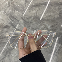 Original Juku Round Frame Flat Mirror Anti Blue Light Radiation Glasses Woman Retro Round Face Vegan Tennis Red Eyes Female Match Myopia