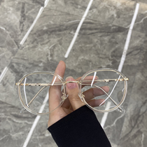 Little Red Book anti-blue glasses women with degrees round TR ultra light glasses frame plain thin Big Frame men