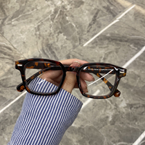 Retro ins round face black box flat mirror personality Net red same style plain girl slim with myopia frame