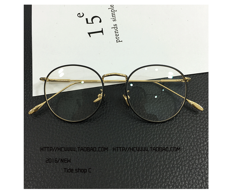 2016 kính retro xu hướng tròn nữ khung lớn gương phẳng với mắt cận thị quang nam tròn kính râm thời trang