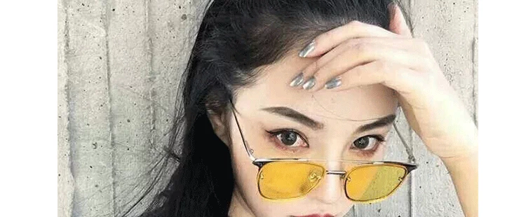 Hàn Quốc lưới màu đỏ với kính râm retro nữ kim loại khung phim đại dương trong suốt ống kính nhìn đêm