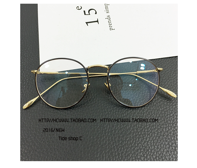2016 kính retro xu hướng tròn nữ khung lớn gương phẳng với mắt cận thị quang nam tròn kính râm thời trang