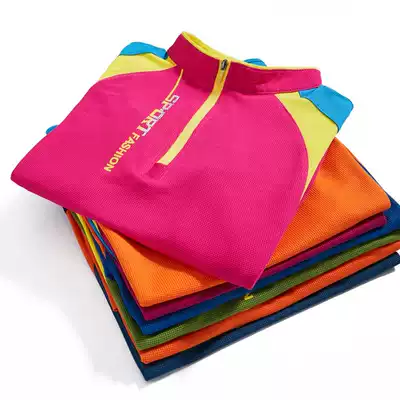 Outdoor long-sleeved T-shirt women's quick-drying clothes stand-up collar quick-drying clothes men's running mountaineering T-shirt couple