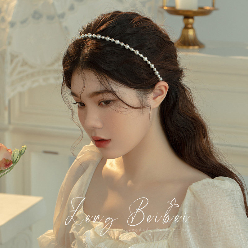 High-end, gentle pearl headband, fairy-like temperament, retro French hair clip headband, 2026 popular new style.