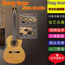 Stringed musical instrument song toos Santos folk classical crossover nylon string acoustic guitar electric box new product