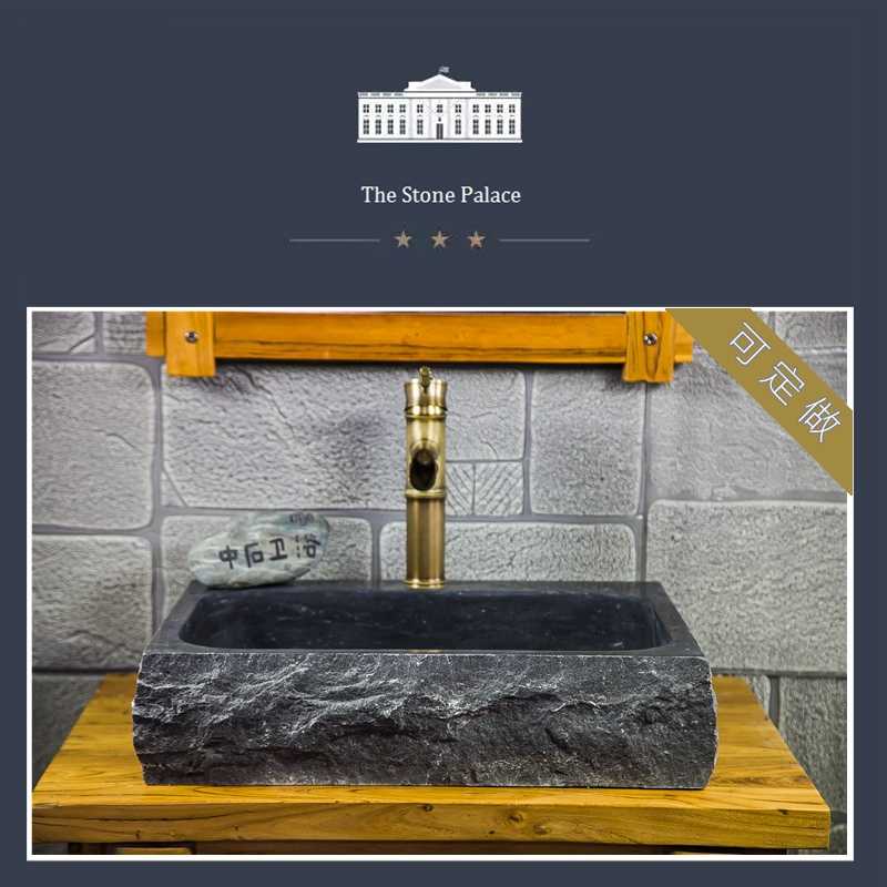 户外洗手盆花园石槽庭院水槽台上盆院子用洗脸盆室外复古水池石头