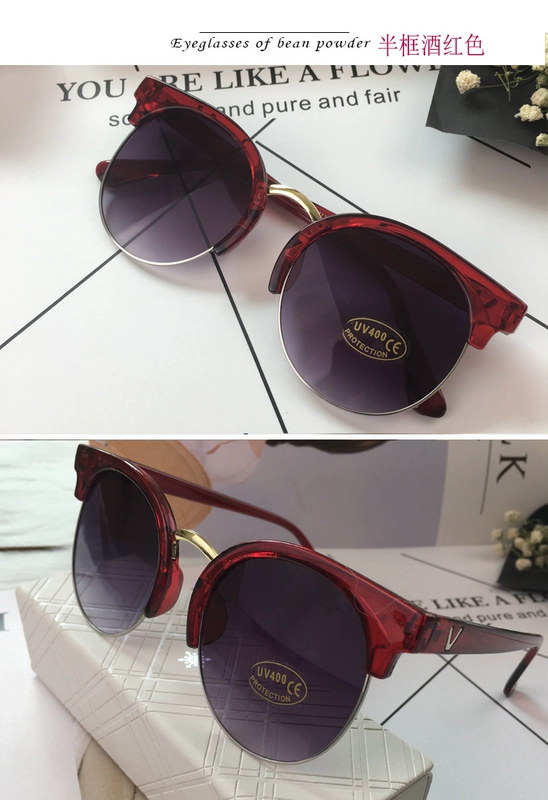 2018 new net red sunglasses nữ sao với cùng một đoạn thời trang kính mát màu phim cá tính khuôn mặt tròn khuôn mặt dài cô gái kính