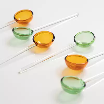 Miyake original stained glass coffee spoon Mixing spoon Dessert spoon ins wind glass spoon Glass small spoon