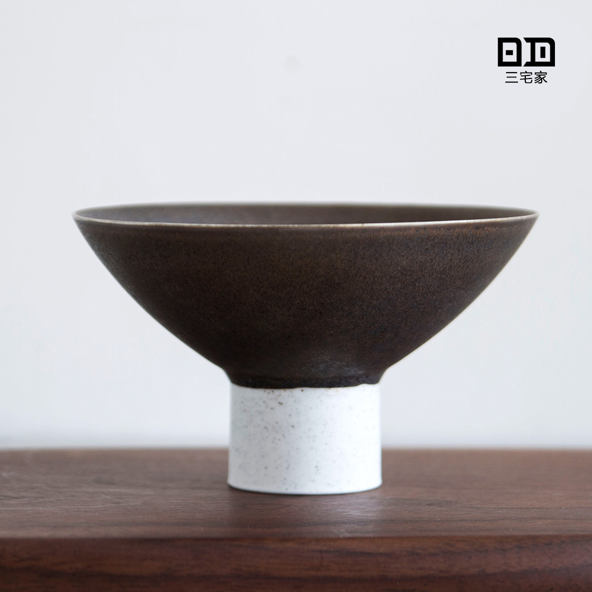 Three Homes Food Utensils Original Metal Glazed Frosted Glazed Ceramic Rice Rice Bowl Japan Style High Foot Bowl Zen vegetarian cutlery