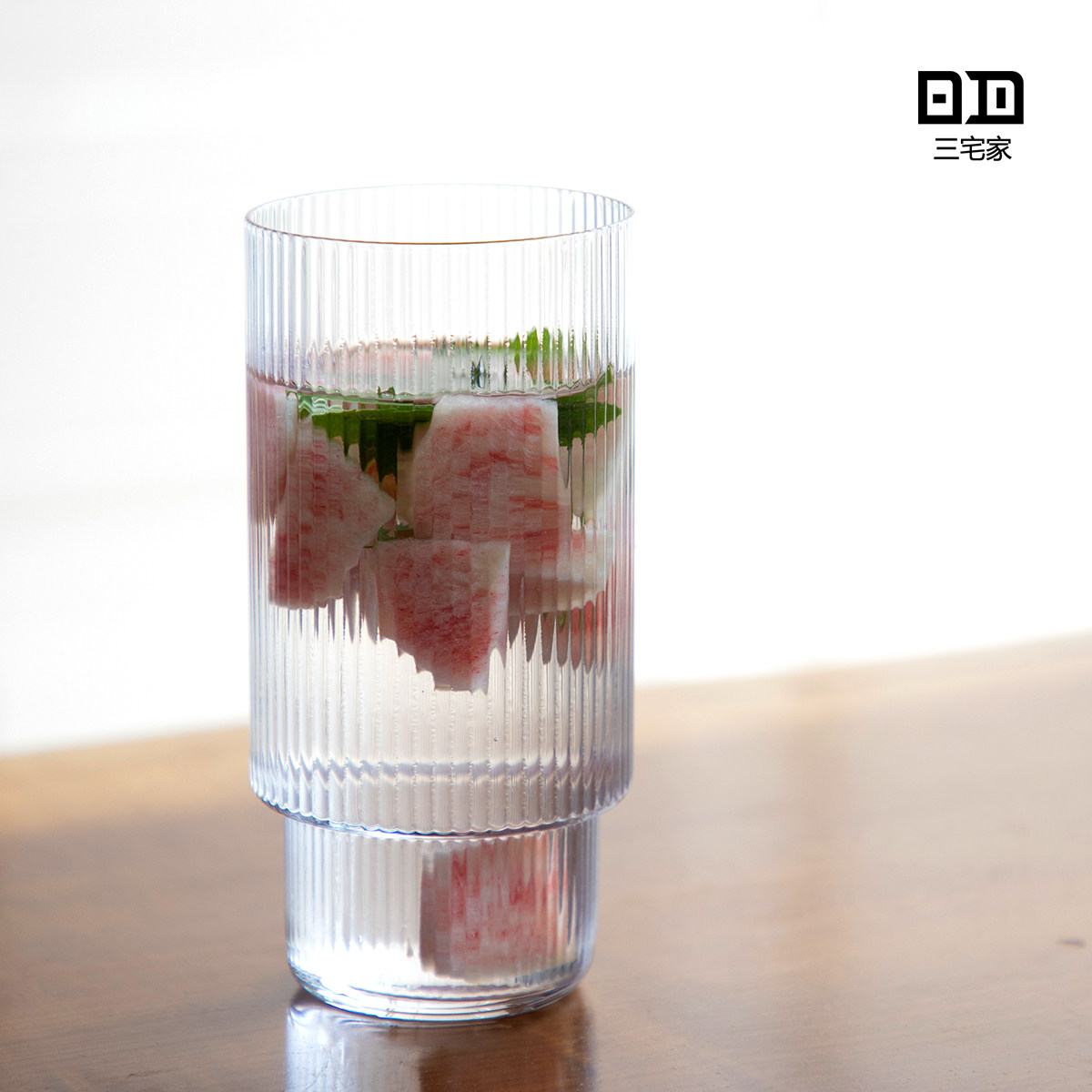 Three household high-color glass whiskey glass cocktail glass resistant high temperature striped medium wind glass