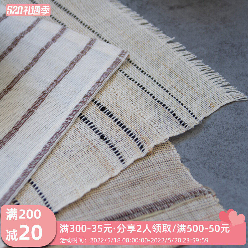 Day-Type Rectangular Kitchen Bowl Mat Western Dining Mat Non-slip Heat Insulation Cloth Art Heat Insulation Mat Bowl Butterfly Cotton Linen Mat Table Mat