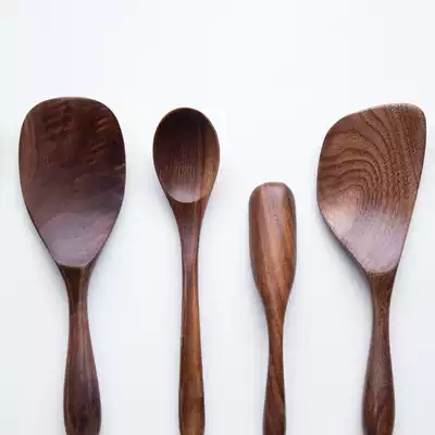 Black Hu Wood non-stick pot special spatula wooden shovel colander rice shovel Spoon soup spoon oil spoon mixing spoon natural solid wood spoon