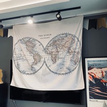 Nordic style World Map tapestry tapestry decorative cloth wall hanging background cloth bedroom bedroom bedroom